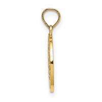 14K Textured Communion Cup on Round Disc Charm