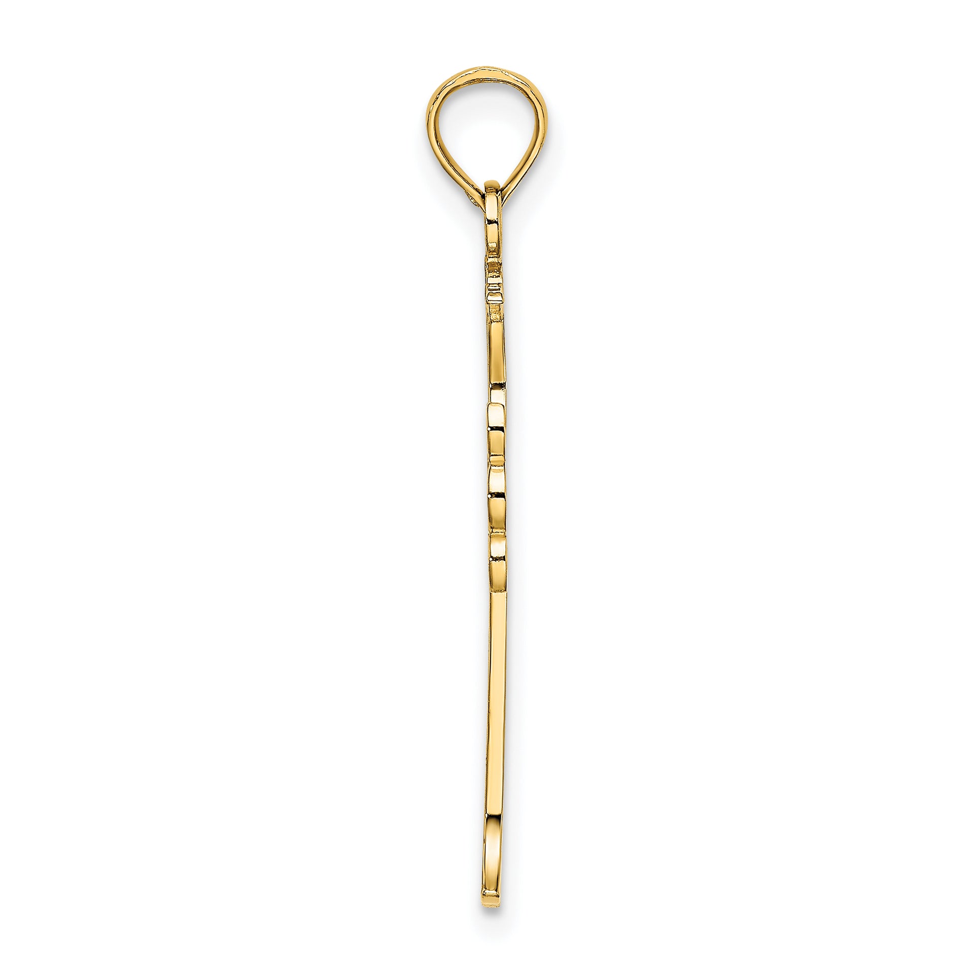 14K Double Sided Engraved Cross Charm
