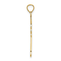 14K Double Sided Engraved Cross Charm