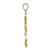 14K Cut-Out Shapes Fancy Cross Charm