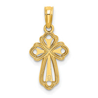 14K Cut-Out Polished and Textured Cross Charm