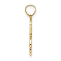 14K Solid Polished and Textured Cross Charm