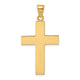 14K Polished Large Block Cross w/Open Back Charm