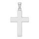 14K White Gold Large Block Cross w/Open Back Charm