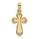 14K Polished and Cut-Out Engraved Cross Charm
