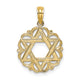 14K Star Of David In Scalloped Circle Charm