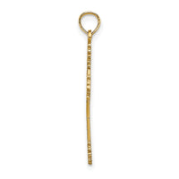 14K Beaded Tip Cross w/ Heart Center Charm
