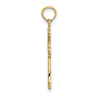 14K Polished Engraved Cross Charm