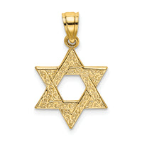 14K Engraved Swirls Star Of David Charm