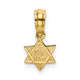 14K Engraved Mini Star Of David Charm