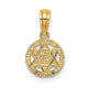 14K Engraved Star Of David Charm