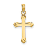 14K 2-D  Polished Cross Charm