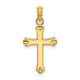 14K 2-D  Polished Cross Charm