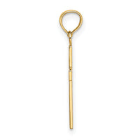 14K Textured Center Block Cross Charm