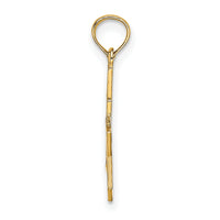 14K Polished / Engraved Star Of David and Cross Charm