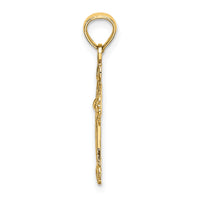 14K Cross W/ Scroll Tips and Button Center Charm