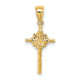 14K 2-D Starburst Crucifix Charm