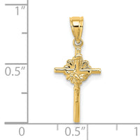 14K 2-D Starburst Crucifix Charm