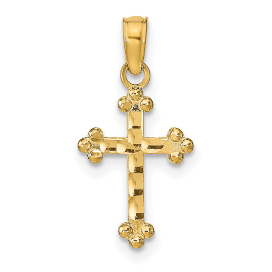 14k D/C Cross Pendant