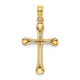 14K Polished Beveled Cut-out Cross Pendant
