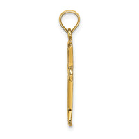 14K Polished Beveled Cut-out Cross Pendant