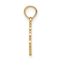 14K Praying Hands and Cross On Scalloped Round Disk Charm