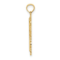14K Cross w/ Filigree Lace Trim Charm