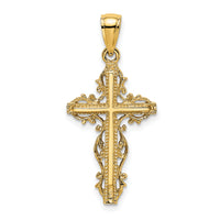 14K Cross w/ Lace Trim Charm
