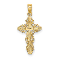 14K Stick Cross w/ Lace Trim Charm