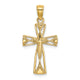14K Polished Cut-Out Design Cross Charm