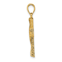 14K Polished Cut-Out Design Cross Charm