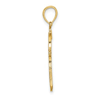 14K Cross Cut-Out and Polished Cross Charm