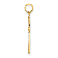 14K Polished w/ X Center Cross Charm