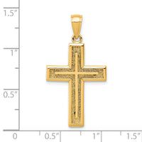 14K 2-D Cross Charm