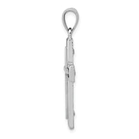 14K White Gold Cross Charm