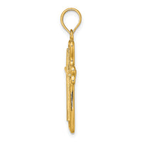 14K Cross w/ Heart Shaped Ends Charm