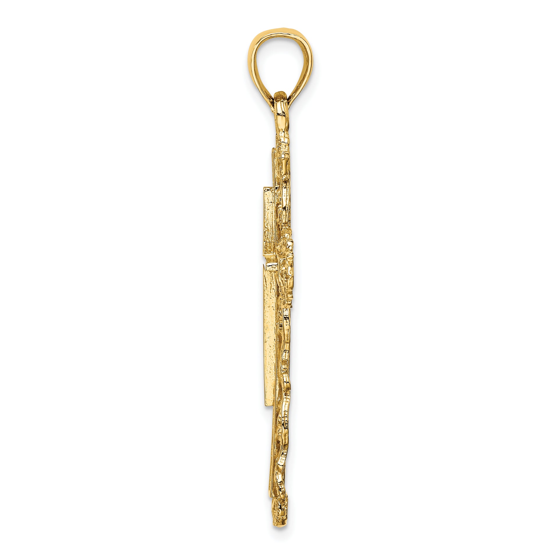 14K Cross W/ Lace Trim Charm