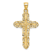 14K Cross W/ Lace Trim Charm