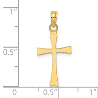 14K Polished Cross Charm