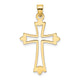 14K Polished and Cut-Out Cross Charm
