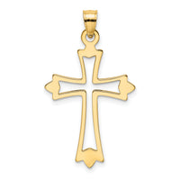 14K Polished and Cut-Out Cross Charm