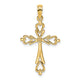 14K Cross Cut-Out w/ Heart Ends Charm