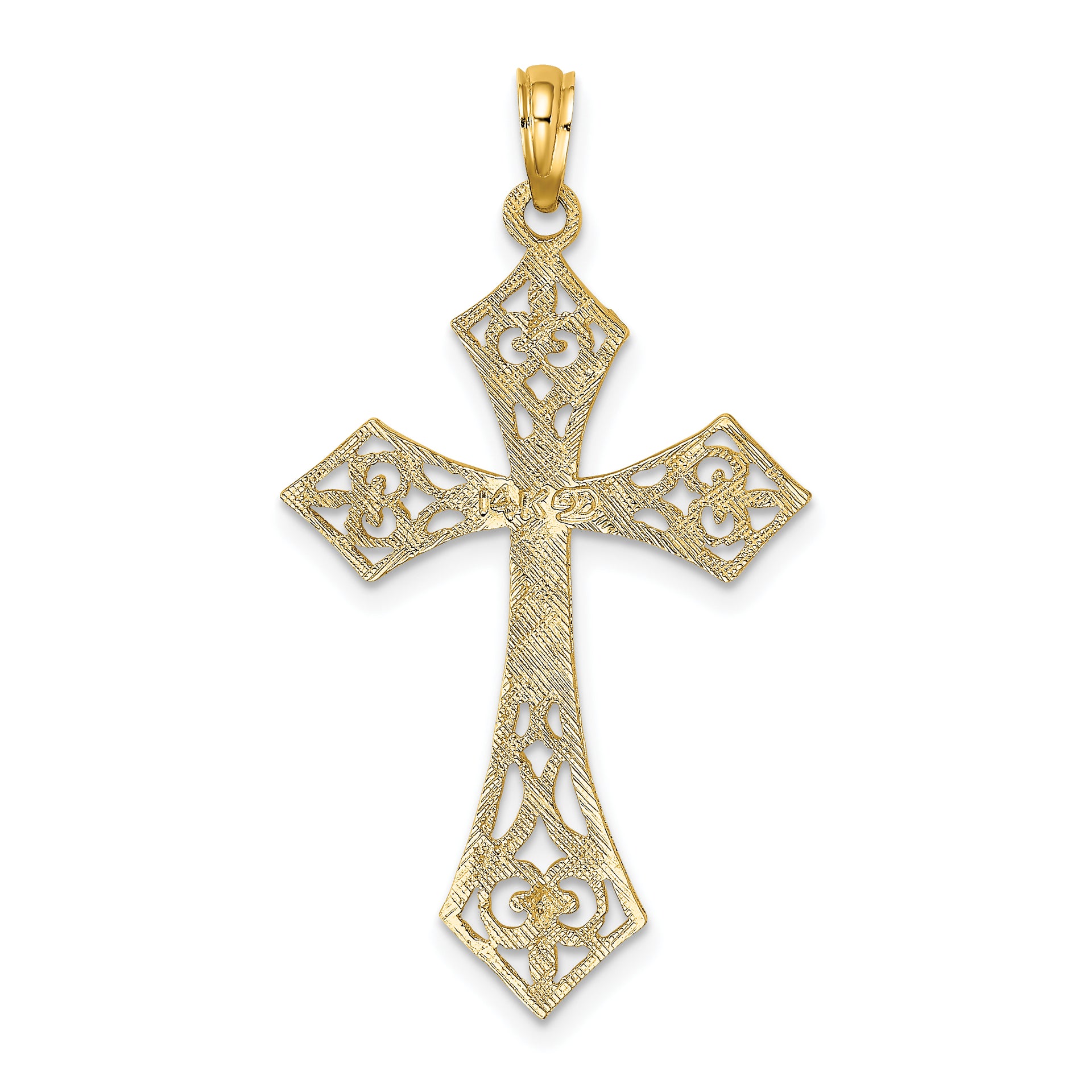 14K Filigree Cross Charm