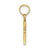 14K 3-D and Polished Mini Cross Charm
