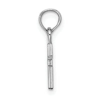 14K White Gold 3-D and Polished Mini Cross Charm