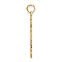 14K Polished and Cut-Out Cross Charm