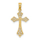 14K Filigree Cross Charm