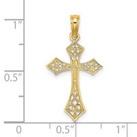 14K Filigree Cross Charm