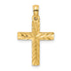 14K D/C Block Cross  Charm