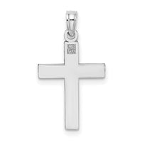 14K White Gold D/C Block Cross  Charm